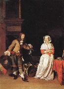 Gabriel Metsu A Lady and a Cavalier Spain oil painting artist